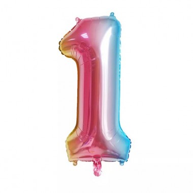 BALON CYFRA NUMER 1 URODZINY ROCZNICA DUŻA 75 CM