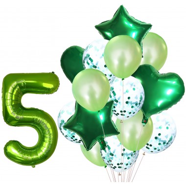 ZESTAW BALONÓW ROCZNICA 5 URODZINY HEL PARTY 15SZT