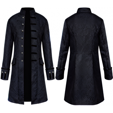 STRÓJ KOSTIUM PRZEBRANIE FRAK VINTAGE KSIĄŻĘ ARYSTOKRATA SĘDZIA BAROK COSPLAY CZARNY