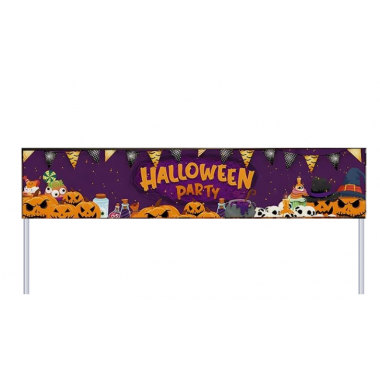 DEKORACJE HALLOWEEN BANER GIRLANDA PLAKAT NAPIS OZDOBY HALLOWEEN PARTY FIOLETOWY