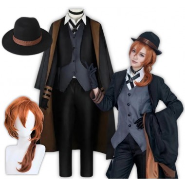 STRÓJ KOSTIUM CHUUYA NAKAHARA COSPLAY BUNGOU STRAY DOGS ZESTAW PERUKA