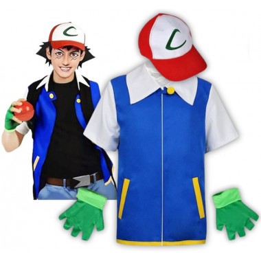 STRÓJ PRZEBRANIE KOSTIUM ASH KETCHUM POKEMON COSPLAY KARNAWAŁ