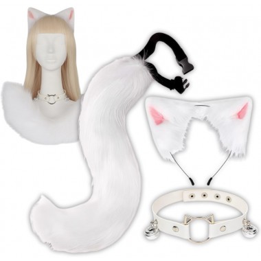 STRÓJ KOTA LISA WILKA FURRY THERIAN OGON USZY CHOKER ZESTAW COSPLAY FUTRZAK