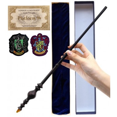 RÓŻDŻKA CZARODZIEJA MAGICZNA MAG HARRY CZARODZIEJ MINERWA METALOWY RDZEŃ 40CM zestaw