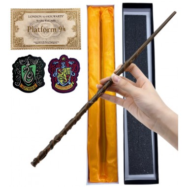 RÓŻDŻKA CZARODZIEJA MAGICZNA MAG HARRY CZARODZIEJ HERMIONA METALOWY RDZEŃ 38CM zestaw