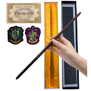 RÓŻDŻKA CZARODZIEJA MAGICZNA MAG HARRY CZARODZIEJ DRACO METALOWY RDZEŃ 37CM zestaw