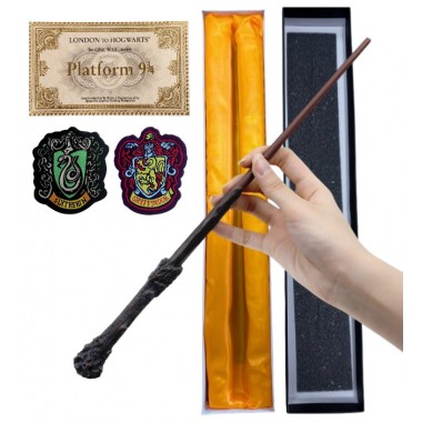 RÓŻDŻKA CZARODZIEJA MAGICZNA MAG HARRY CZARODZIEJ METALOWY RDZEŃ 36CM zestaw