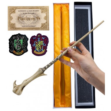 RÓŻDŻKA CZARODZIEJA MAGICZNA HARRY CZARODZIEJ CZARNY PAN METALOWY RDZEŃ 36CM zestaw